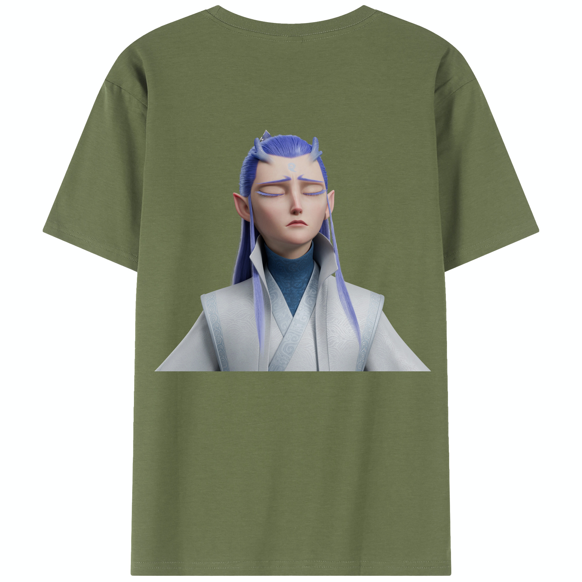 （画像用） Ne Zha 2 ナタ 魔童の大暴れ 綿100％半袖Tシャツ（背面プリント）